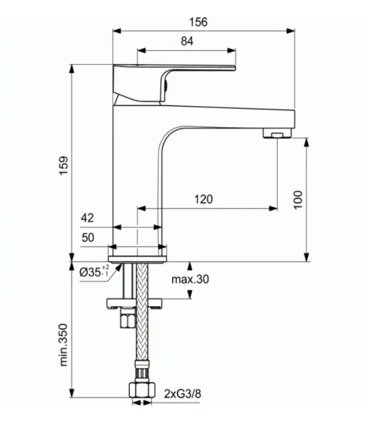 Ideal Standard - Cerafine D - Mosdó csaptelep - BC553AA – 2. kép