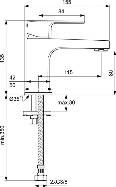 Ideal Standard - Cerafine D - Mosdó csaptelep - BC682AA – 2. kép