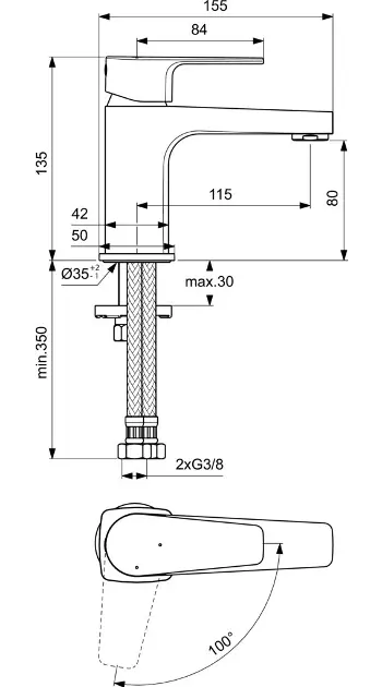 Ideal Standard - Cerafine D - Mosdó csaptelep - BC683AA – 2. kép