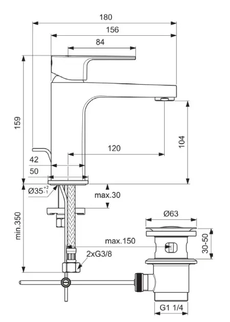 Ideal Standard - Cerafine D - Mosdó csaptelep - BC686AA – 2. kép
