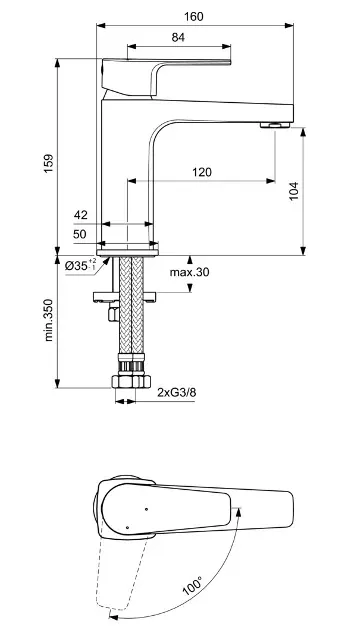 Ideal Standard - Cerafine D - Mosdó csaptelep - BC687AA – 2. kép