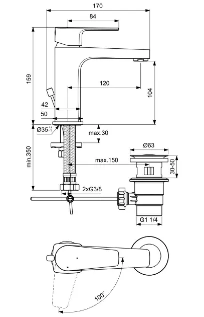 Ideal Standard - Cerafine D - Mosdó csaptelep - BC689AA – 2. kép