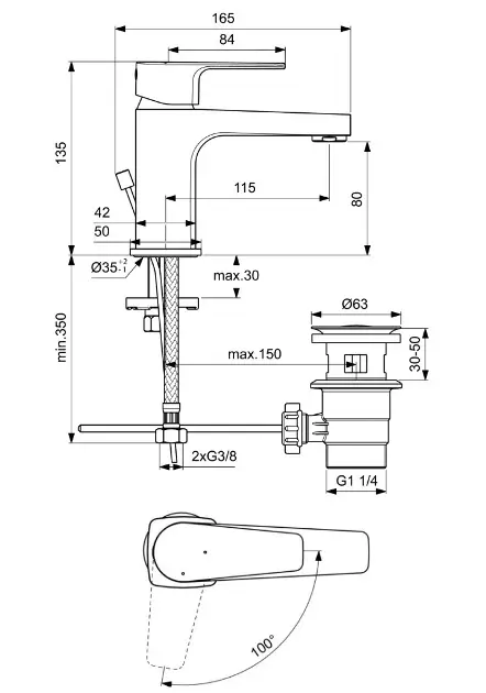 Ideal Standard - Cerafine D - Mosdó csaptelep - BC745AA – 2. kép