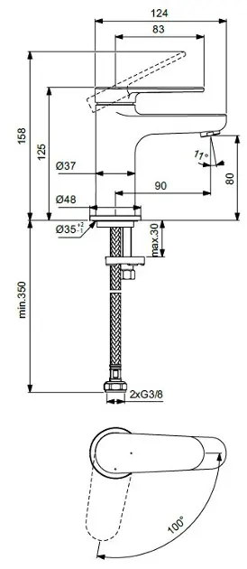 Ideal Standard - Cerafine Nuovo - Mosdó csaptelep - BD766XG – 2. kép