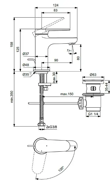 Ideal Standard - Cerafine Nuovo - Mosdó csaptelep - BD767AA – 2. kép