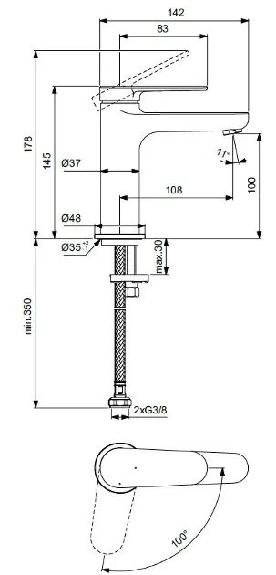 Ideal Standard - Cerafine Nuovo - Mosdó csaptelep - BD768AA – 2. kép