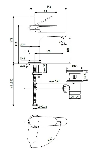 Ideal Standard - Cerafine Nuovo - Mosdó csaptelep - BD769XG – 2. kép