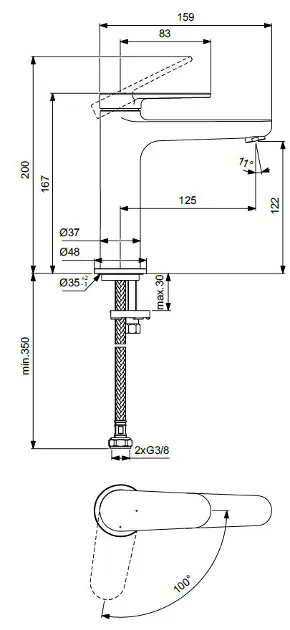 Ideal Standard - Cerafine Nuovo - Mosdó csaptelep - BD770AA – 2. kép