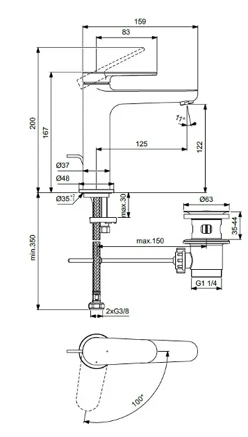 Ideal Standard - Cerafine Nuovo - Mosdó csaptelep - BD771XG – 2. kép