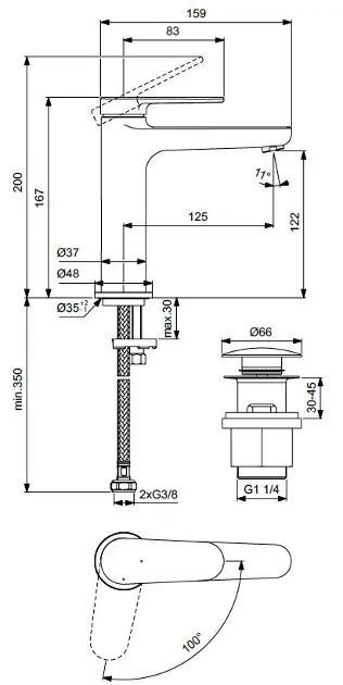 Ideal Standard - Cerafine Nuovo - Mosdó csaptelep - BD772AA – 2. kép
