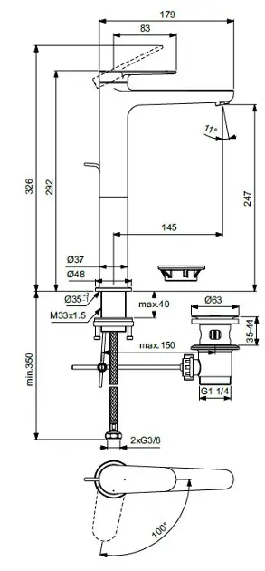 Ideal Standard - Cerafine Nuovo - Mosdó csaptelep - BD774AA – 2. kép