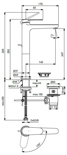 Ideal Standard - Cerafine Nuovo - Mosdó csaptelep - BD774XG – 2. kép