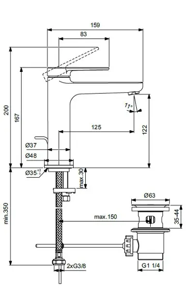 Ideal Standard - Cerafine Nuovo - Mosdó csaptelep - BD909AA – 2. kép