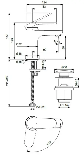 Ideal Standard - Cerafine Nuovo - Mosdó csaptelep - BD964AA – 2. kép