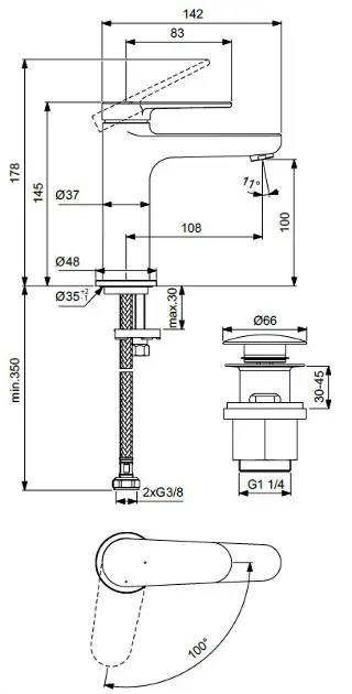 Ideal Standard - Cerafine Nuovo - Mosdó csaptelep - BD965AA – 2. kép