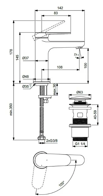 Ideal Standard - Cerafine Nuovo - Mosdó csaptelep - BD965XG – 2. kép
