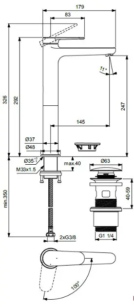 Ideal Standard - Cerafine Nuovo - Mosdó csaptelep - BD966XG – 2. kép