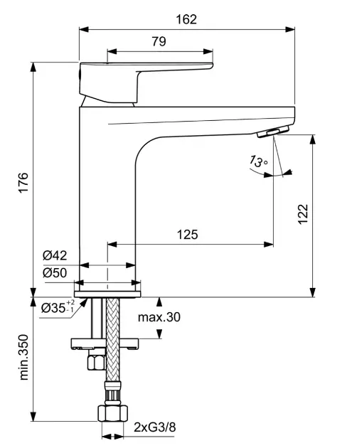 Ideal Standard - Cerafine O - Mosdó csaptelep - BC554XG – 2. kép