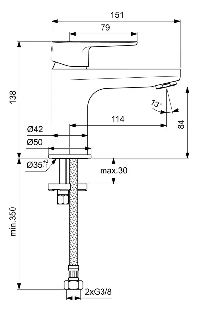 Ideal Standard - Cerafine O - Mosdó csaptelep - BC697AA – 2. kép