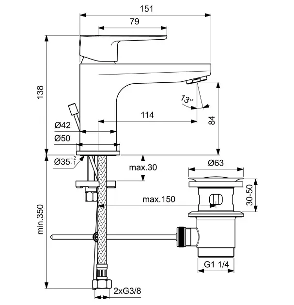 Ideal Standard - Cerafine O - Mosdó csaptelep - BC698AA – 2. kép