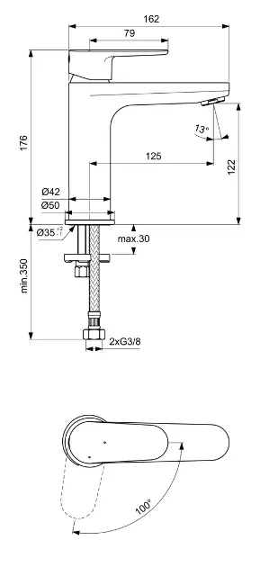 Ideal Standard - Cerafine O - Mosdó csaptelep - BC700AA – 2. kép