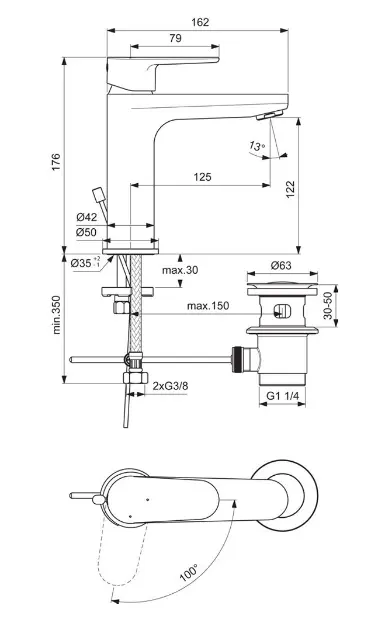 Ideal Standard - Cerafine O - Mosdó csaptelep - BC702AA – 2. kép