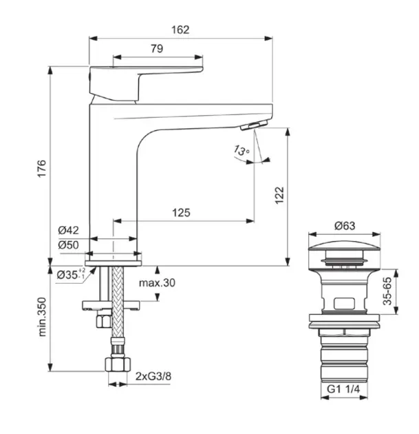 Ideal Standard - Cerafine O - Mosdó csaptelep - BD131RO – 2. kép