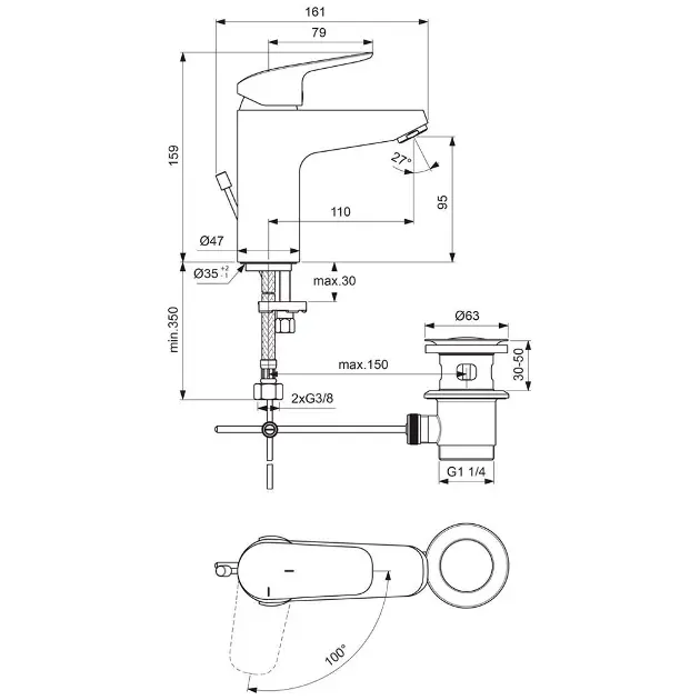 Ideal Standard - CeraFlex - Mosdó csaptelep - B1715AA – 2. kép