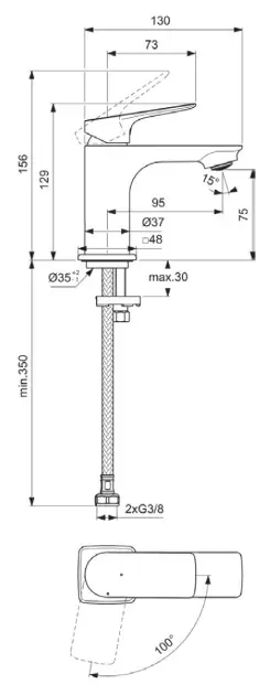 Ideal Standard - Ceralife C - Mosdó csaptelep - BE039AA – 2. kép
