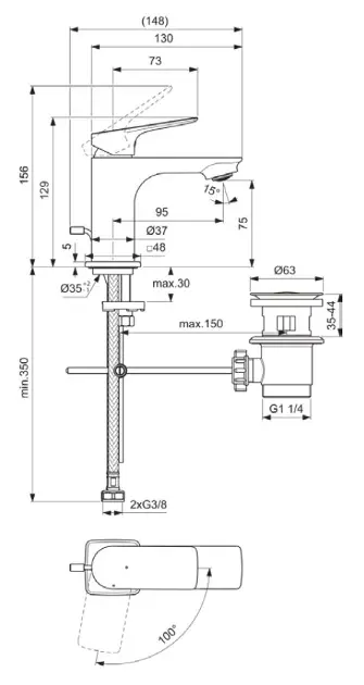 Ideal Standard - Ceralife C - Mosdó csaptelep - BE040AA – 2. kép