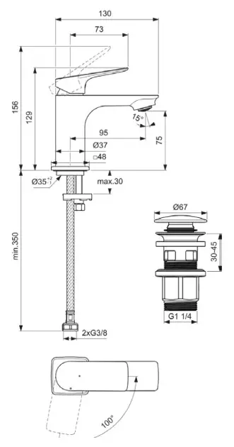 Ideal Standard - Ceralife C - Mosdó csaptelep - BE042AA – 2. kép