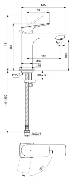 Ideal Standard - Ceralife C - Mosdó csaptelep - BE044AA – 2. kép