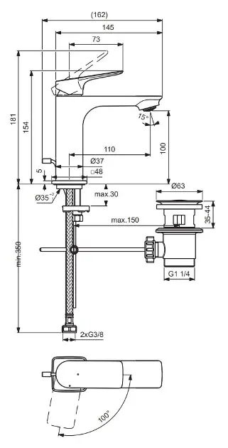 Ideal Standard - Ceralife C - Mosdó csaptelep - BE045AA – 2. kép