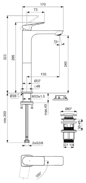 Ideal Standard - Ceralife C - Mosdó csaptelep - BE051AA – 2. kép