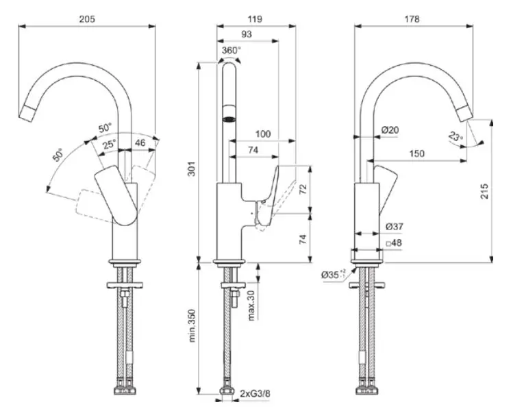 Ideal Standard - Ceralife C - Mosdó csaptelep - BE053AA – 2. kép