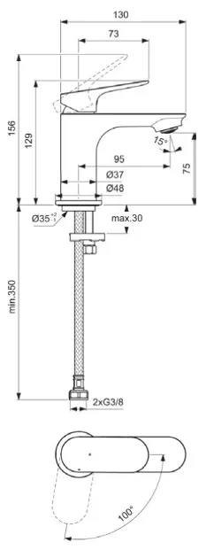 Ideal Standard - Ceralife O - Mosdó csaptelep - BE001AA – 2. kép