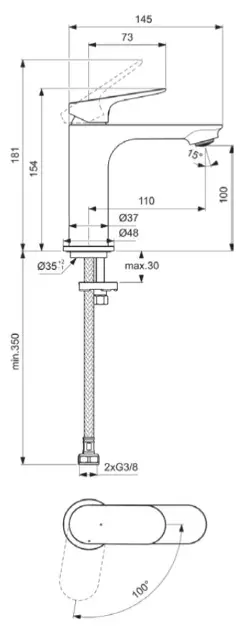 Ideal Standard - Ceralife O - Mosdó csaptelep - BE006AA – 2. kép