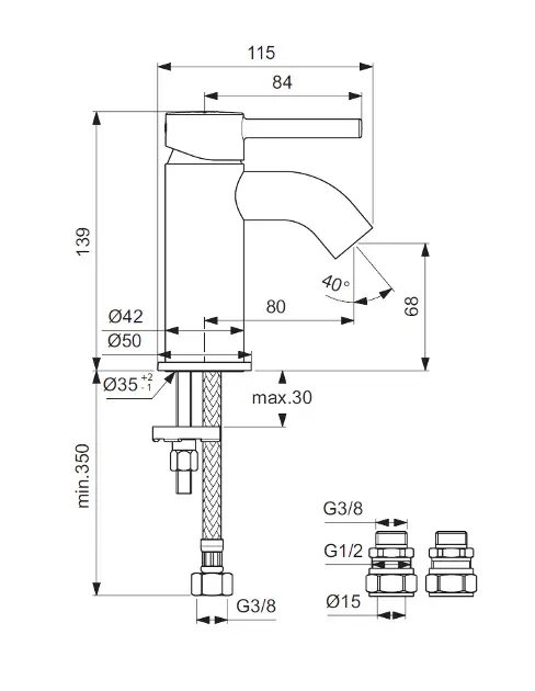 Ideal Standard - CeraLine - Mosdó csaptelep - BC185AA – 2. kép