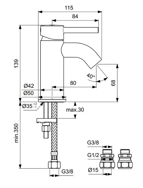 Ideal Standard - CeraLine - Mosdó csaptelep - BC185XG – 2. kép