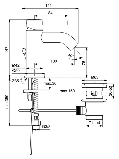 Ideal Standard - CeraLine - Mosdó csaptelep - BC192AA – 2. kép