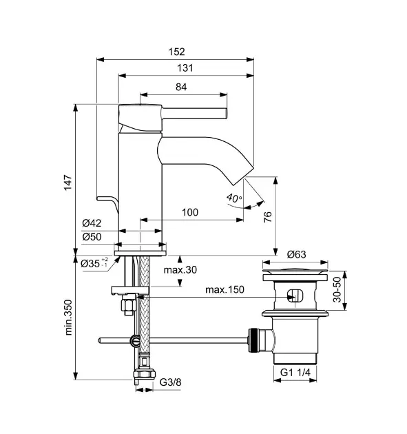 Ideal Standard - CeraLine - Mosdó csaptelep - BC193AA – 2. kép