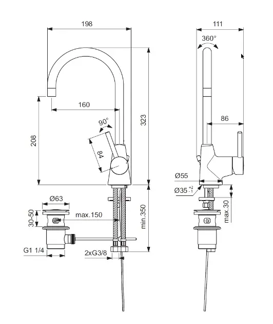 Ideal Standard - CeraLine - Mosdó csaptelep - BC195AA – 2. kép