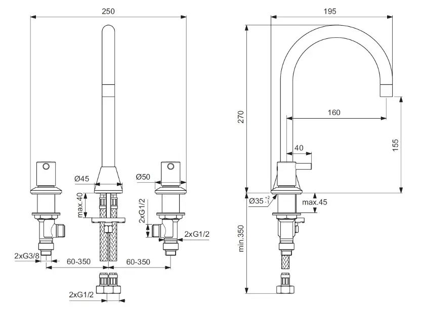 Ideal Standard - CeraLine - Mosdó csaptelep - BC196AA – 2. kép