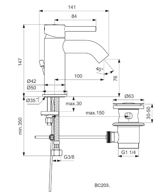 Ideal Standard - CeraLine - Mosdó csaptelep - BC203AA – 2. kép