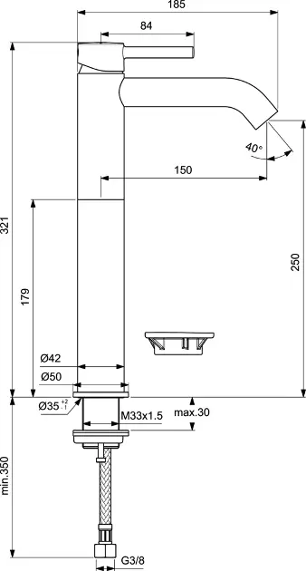 Ideal Standard - CeraLine - Mosdó csaptelep - BD137XG – 2. kép
