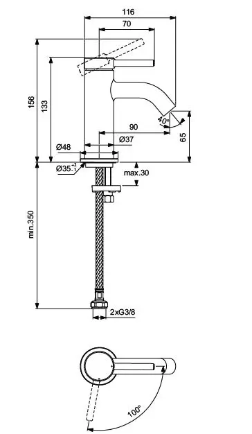 Ideal Standard - Ceraline Nuovo - Mosdó csaptelep - BD755AA – 2. kép