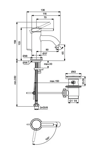 Ideal Standard - Ceraline Nuovo - Mosdó csaptelep - BD756AA – 2. kép