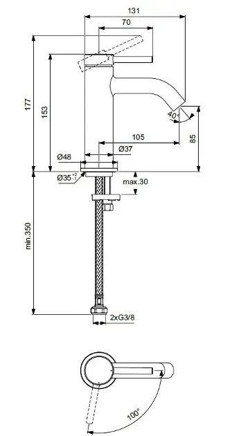 Ideal Standard - Ceraline Nuovo - Mosdó csaptelep - BD757XG – 2. kép