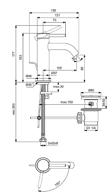 Ideal Standard - Ceraline Nuovo - Mosdó csaptelep - BD758XG – 2. kép