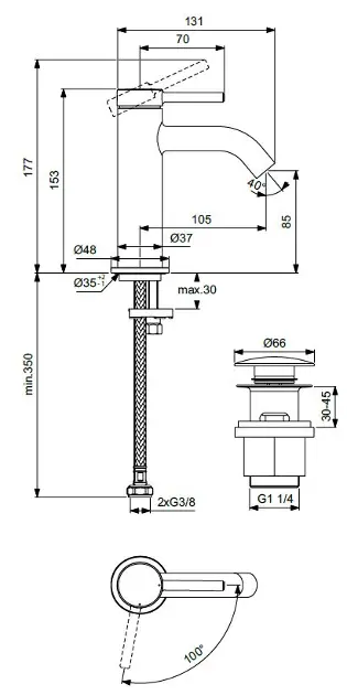 Ideal Standard - Ceraline Nuovo - Mosdó csaptelep - BD759AA – 2. kép